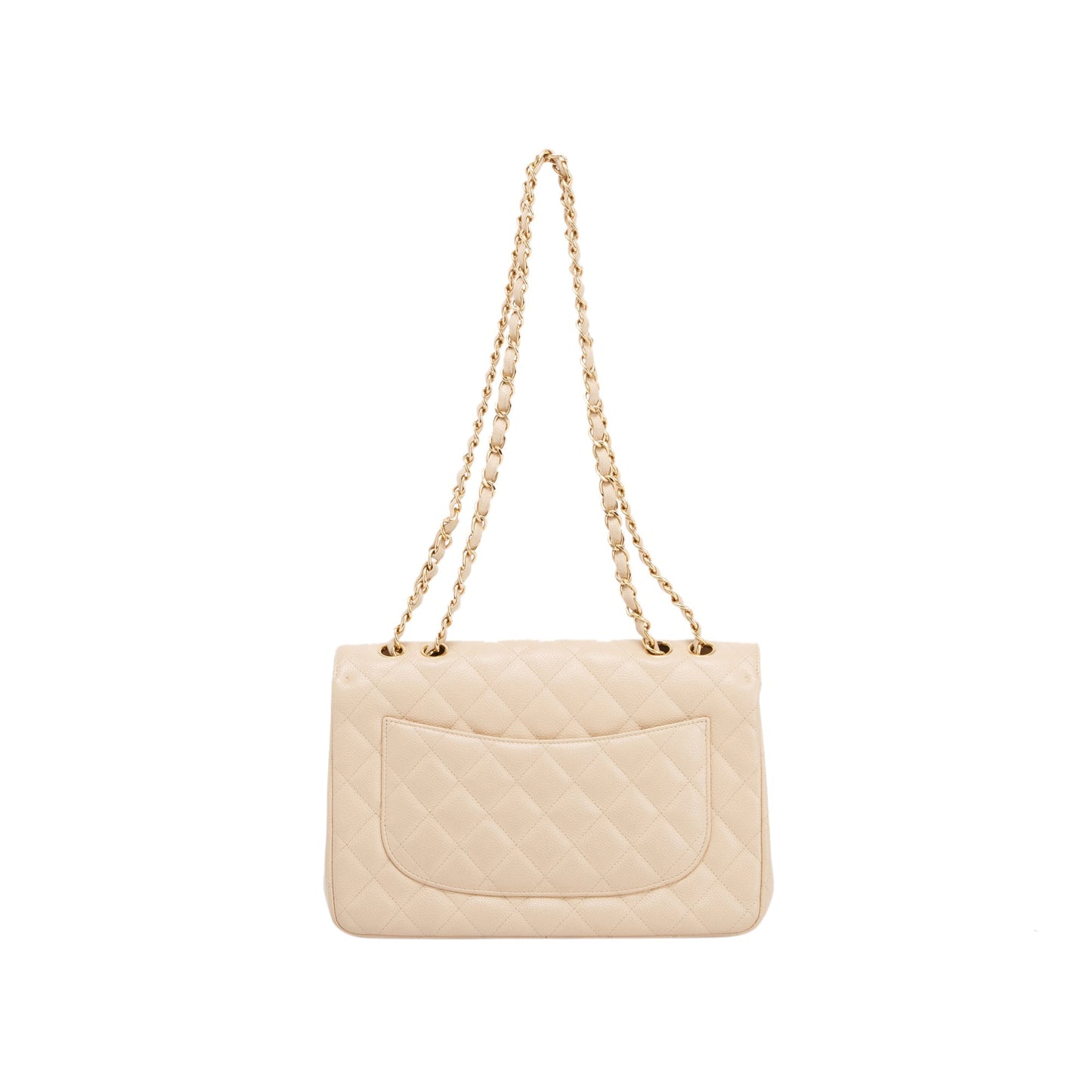 Chanel Beige Caviar Classic Jumbo Single Flap Bag