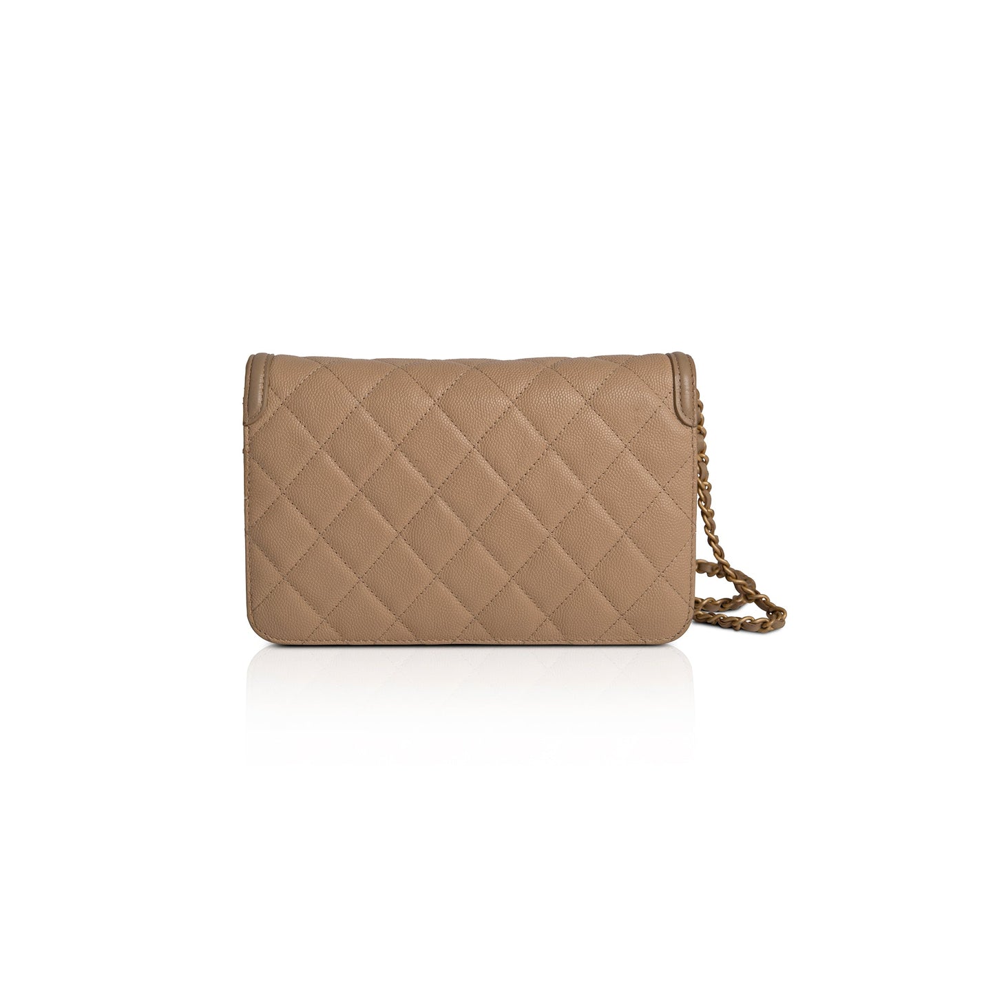 Chanel Beige Caviar Filigree Wallet on Chain
