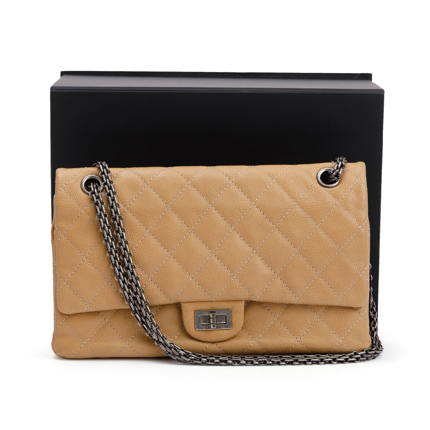 Chanel Beige Caviar Leather 2.55 Reissue 226 Double Flap Bag