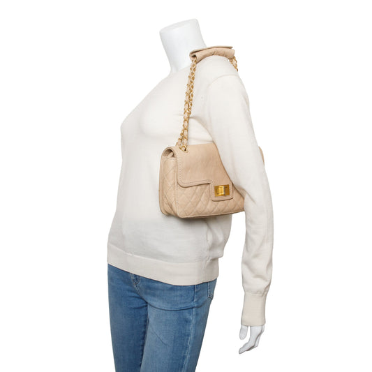 Chanel Beige Caviar Leather 2.55 Reissue Single Flap Bag