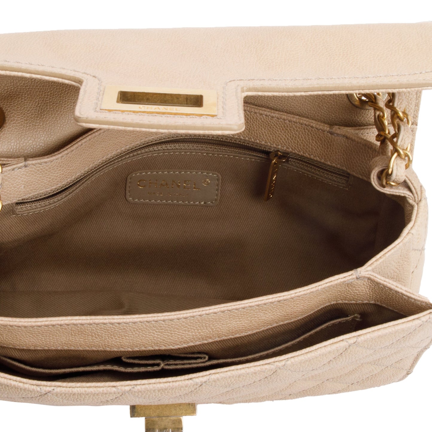 Chanel Beige Caviar Leather 2.55 Reissue Single Flap Bag