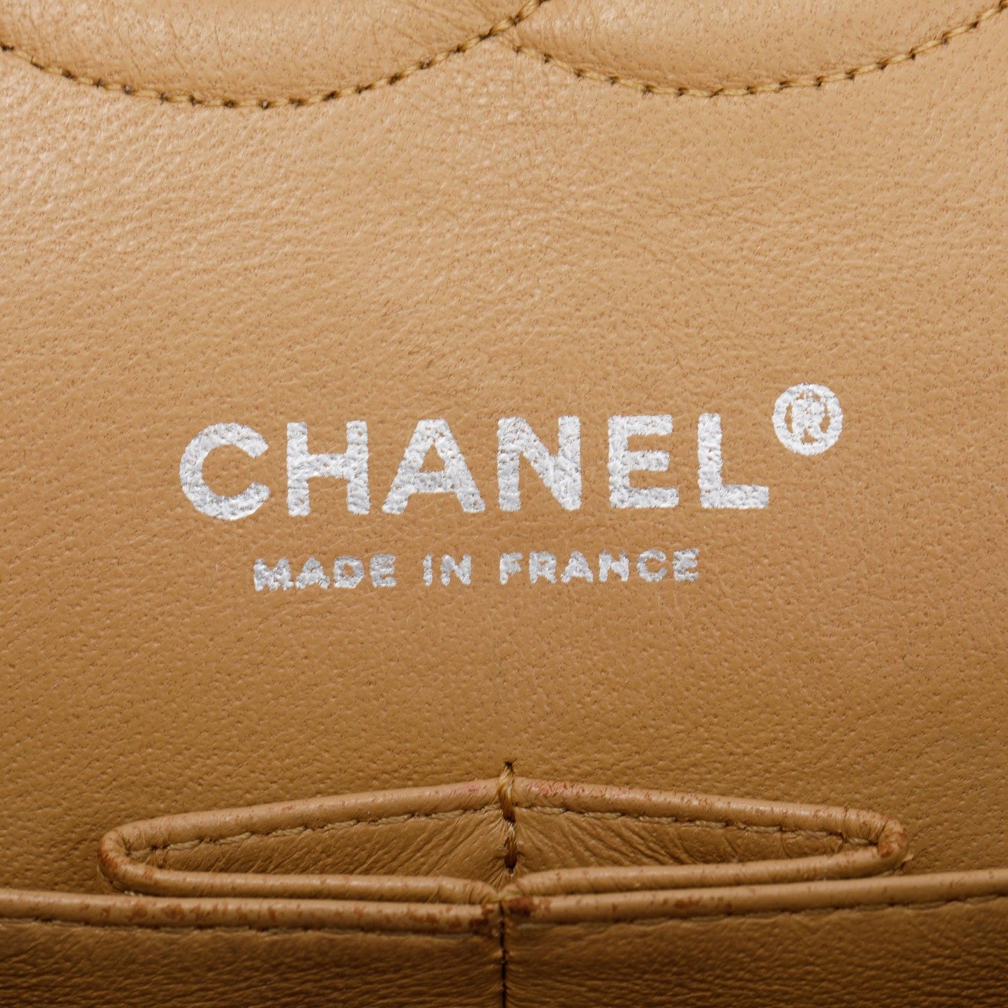Chanel Beige Caviar Leather Classic Medium Double Flap Bag
