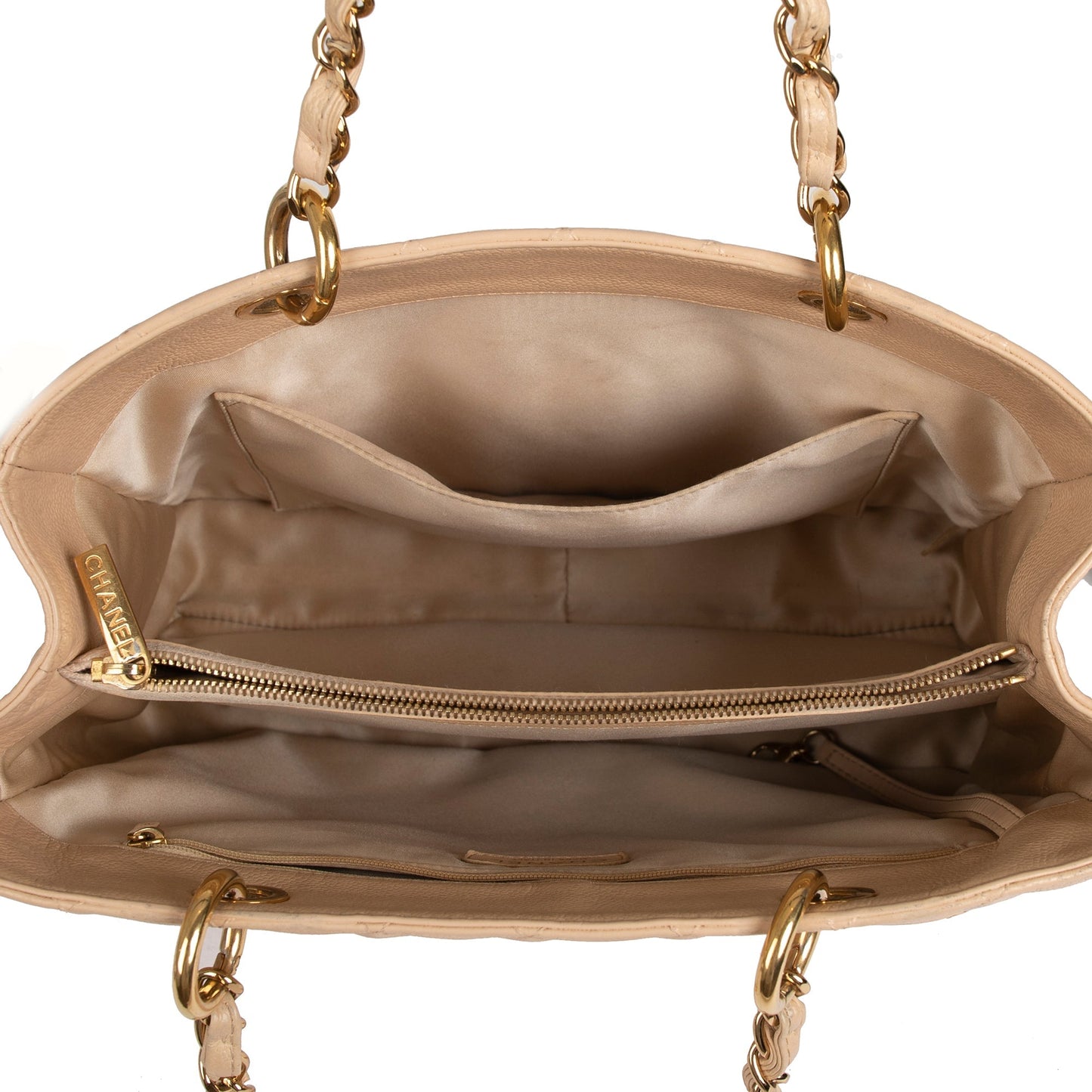 Chanel Beige Caviar Leather Grand Shopping Tote (GST)
