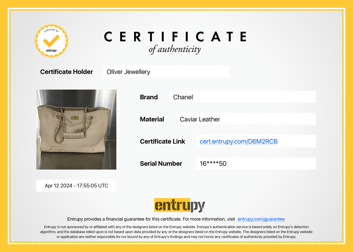 Chanel Beige Caviar Leather Large Reissue Tote