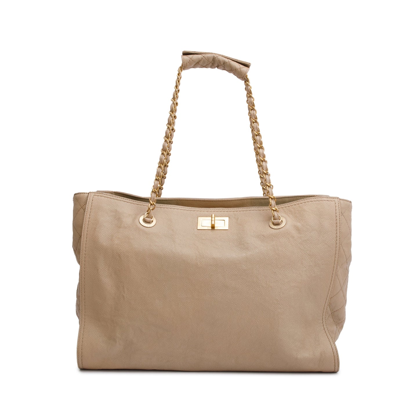 Chanel Beige Caviar Leather Large Reissue Tote