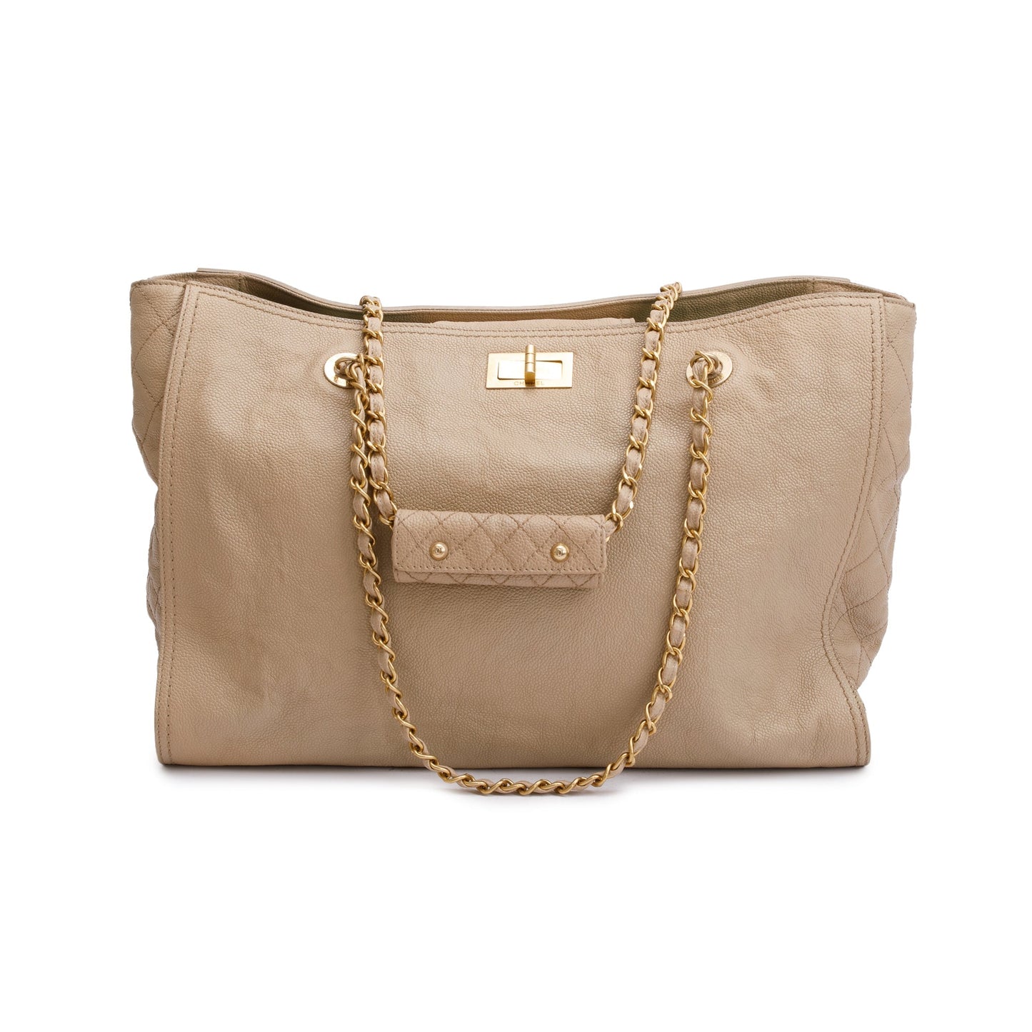 Chanel Beige Caviar Leather Large Reissue Tote