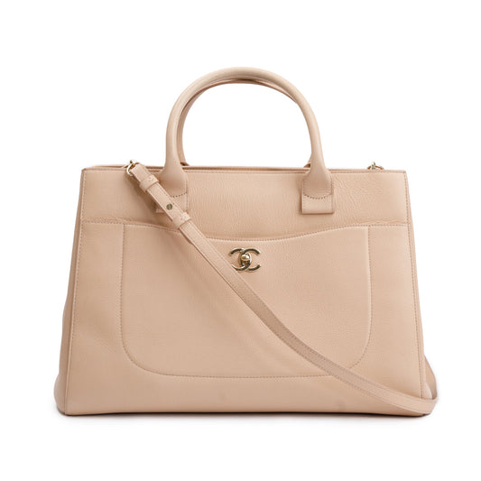 Chanel Beige Caviar Leather Medium Neo Excecutive Tote