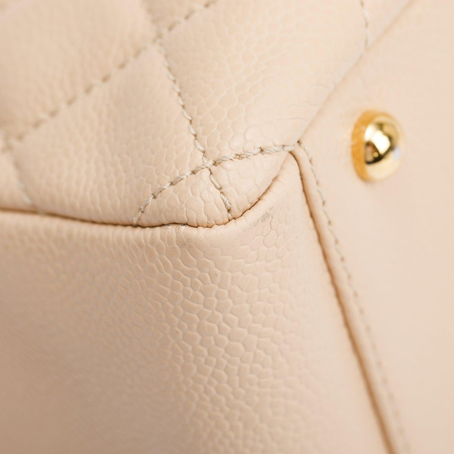 Chanel Beige Quilted Caviar Leather Petit Timeless Tote