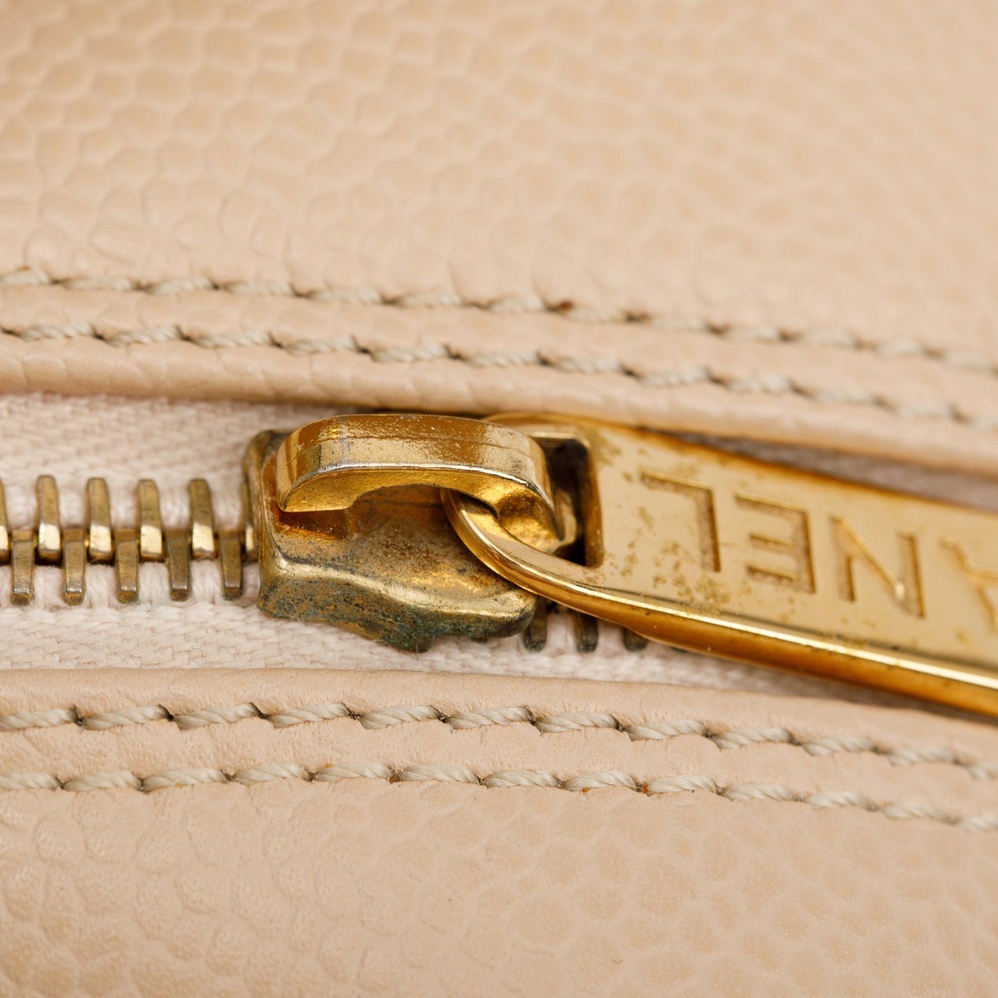 Chanel Beige Quilted Caviar Leather Petit Timeless Tote