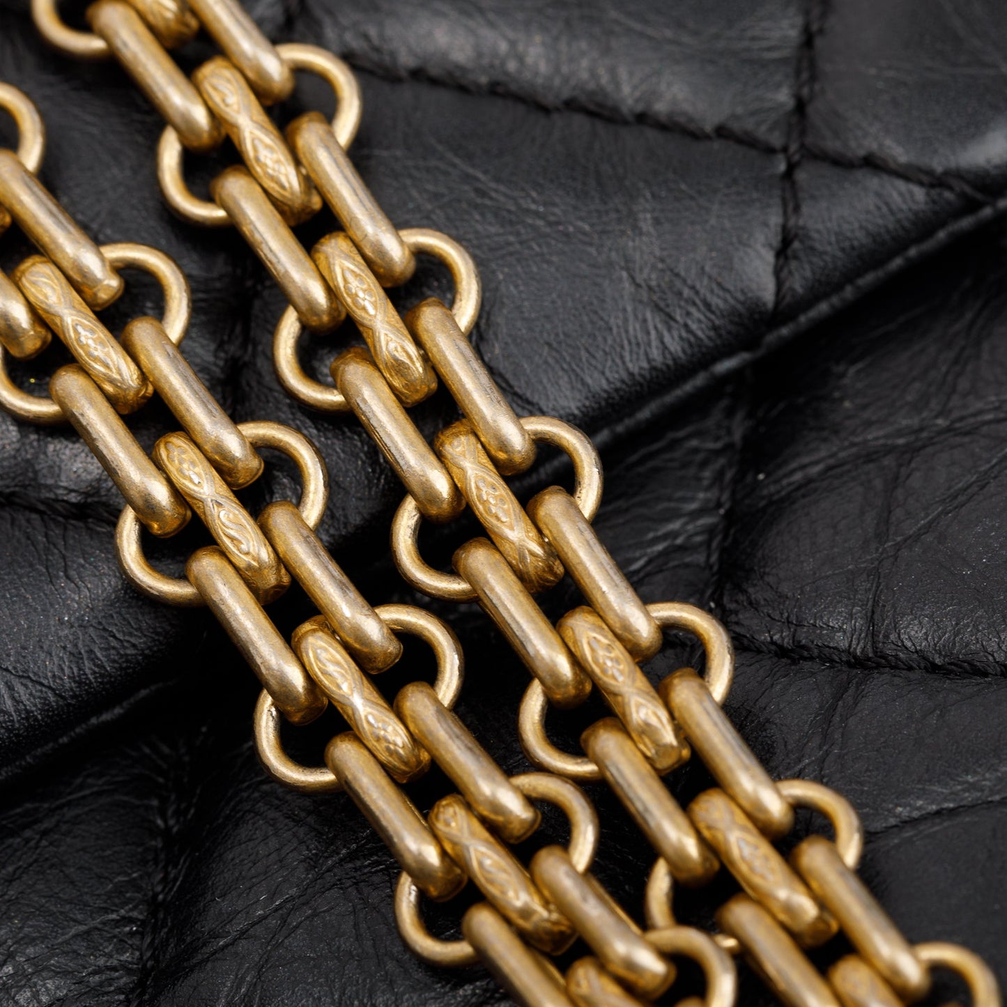 Chanel Black Aged Calfskin Leather 2.55 Reissue 226 Double Flap Bag