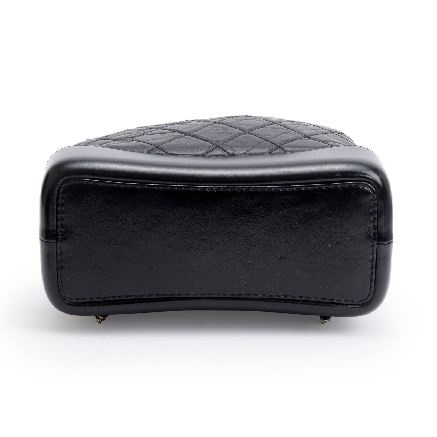 Chanel Black Aged Calfskin Leather Small Gabrielle Backpack