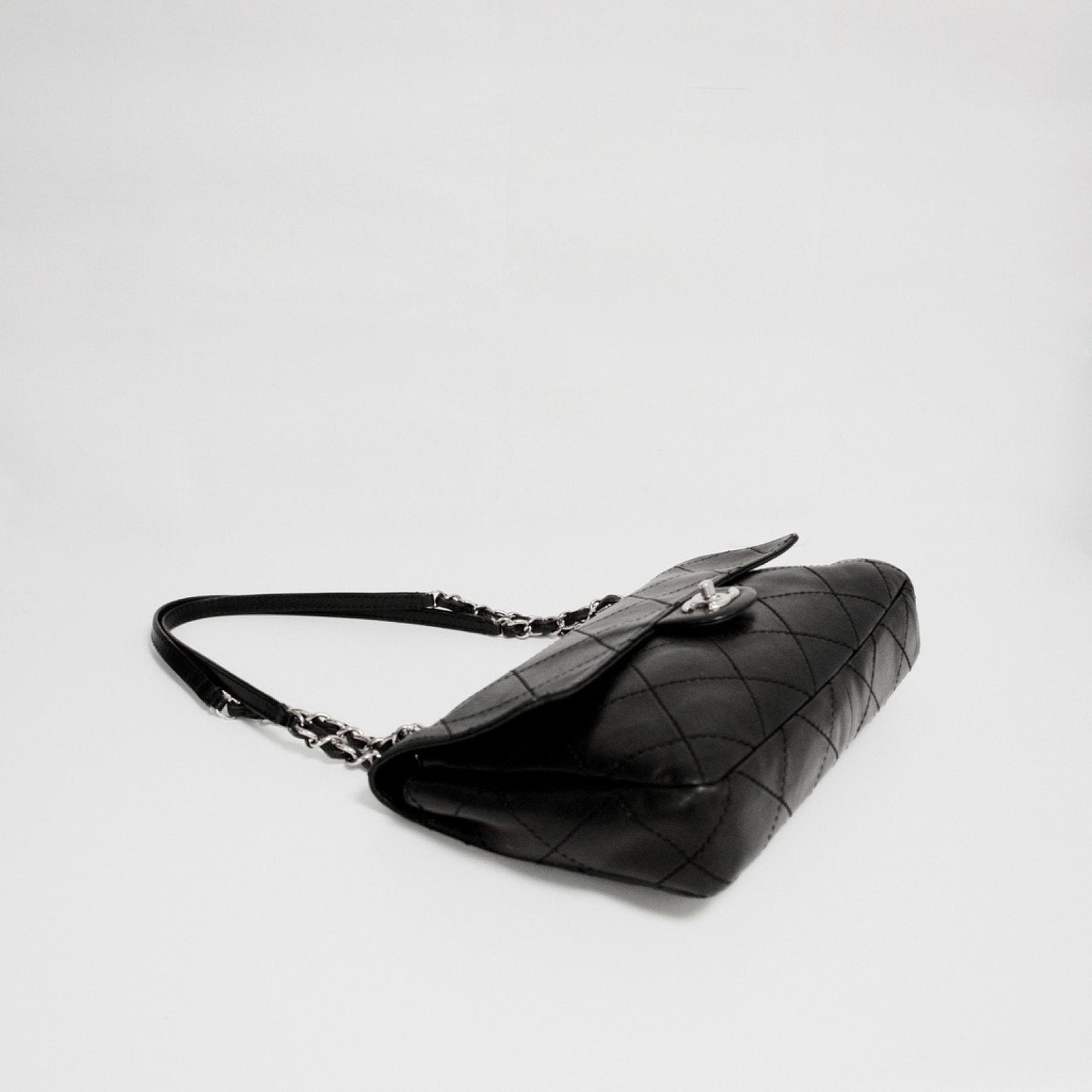 Chanel Black Calfskin Jumbo Flap