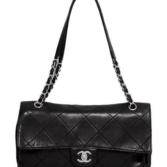 Chanel Black Calfskin Jumbo Flap