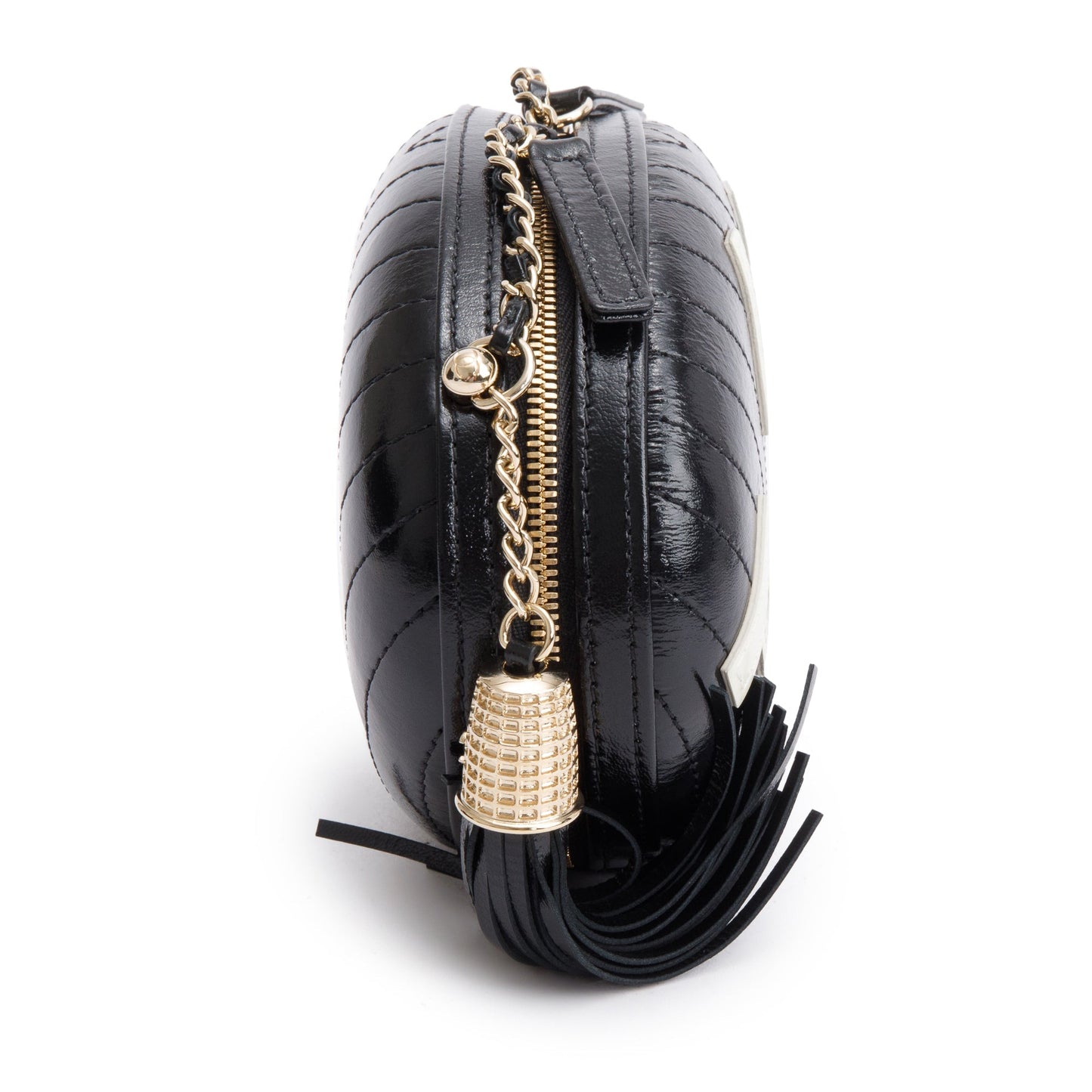 Chanel Black Calfskin Leather La Pausa Tassel Clutch Crossbody Bag