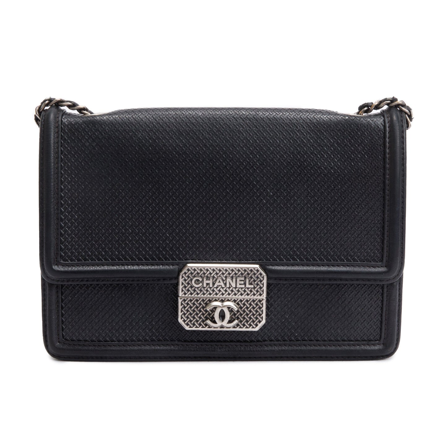 Chanel Black Calfskin Leather Micro Retro Flap Bag