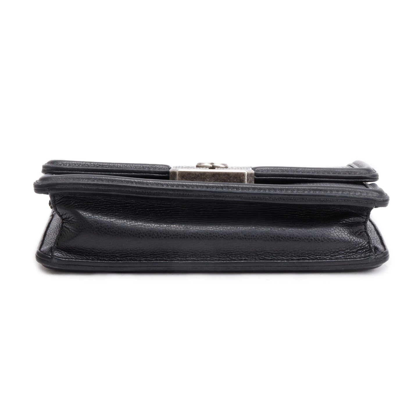 Chanel Black Calfskin Leather Micro Retro Flap Bag