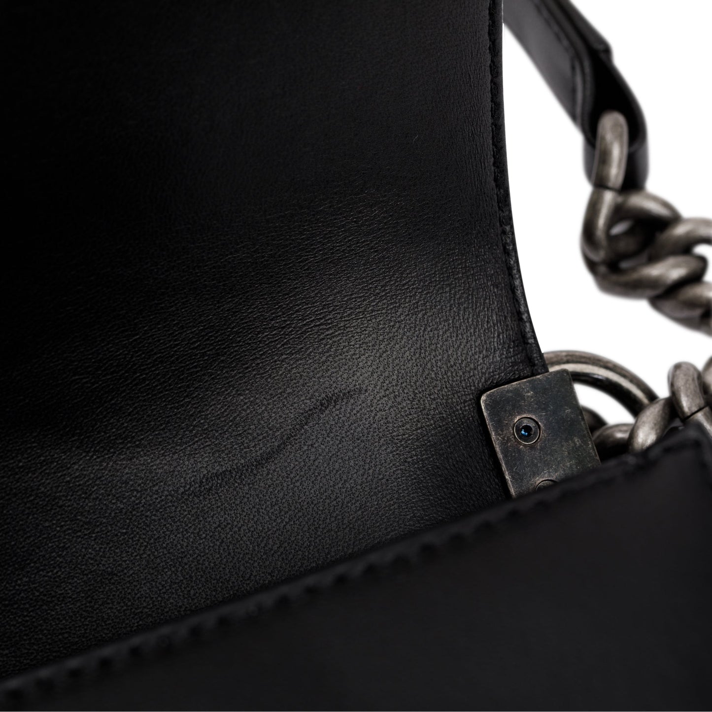 Chanel Black Calfskin Leather Small Boy Bag