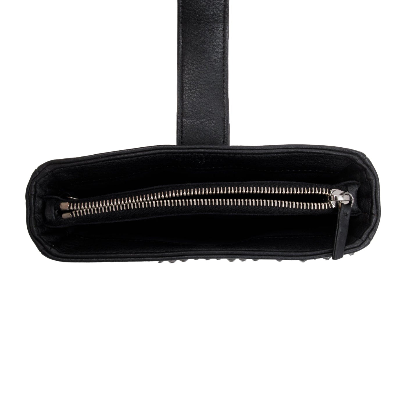 Chanel Black Calfskin Leather Strass Studded Phone Holder Clutch