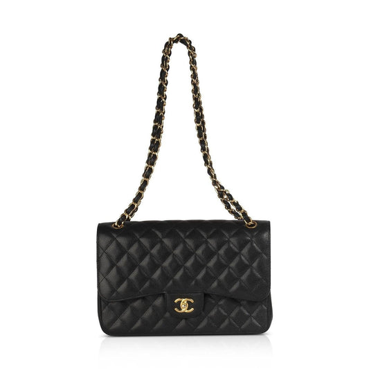 Chanel Black Caviar Classic Jumbo Double Flap Bag