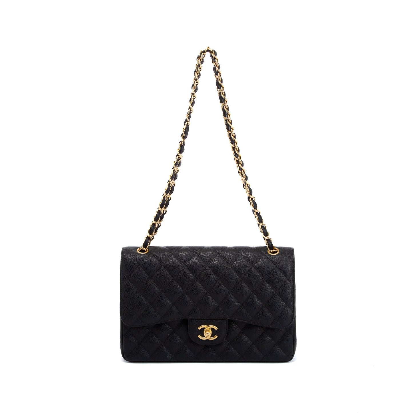 Chanel Black Caviar Classic Jumbo Double Flap Bag