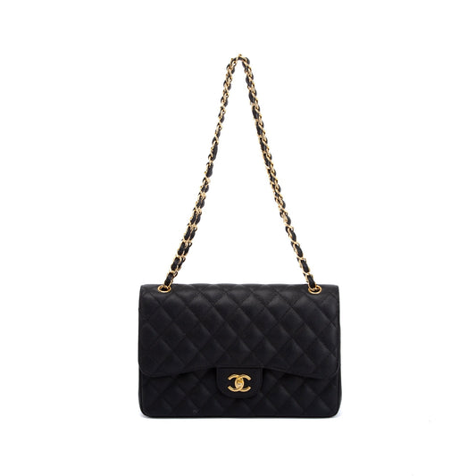 Chanel Black Caviar Classic Jumbo Double Flap Bag