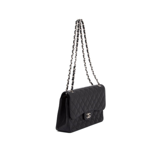 Chanel Black Caviar Classic Jumbo Double Flap Bag