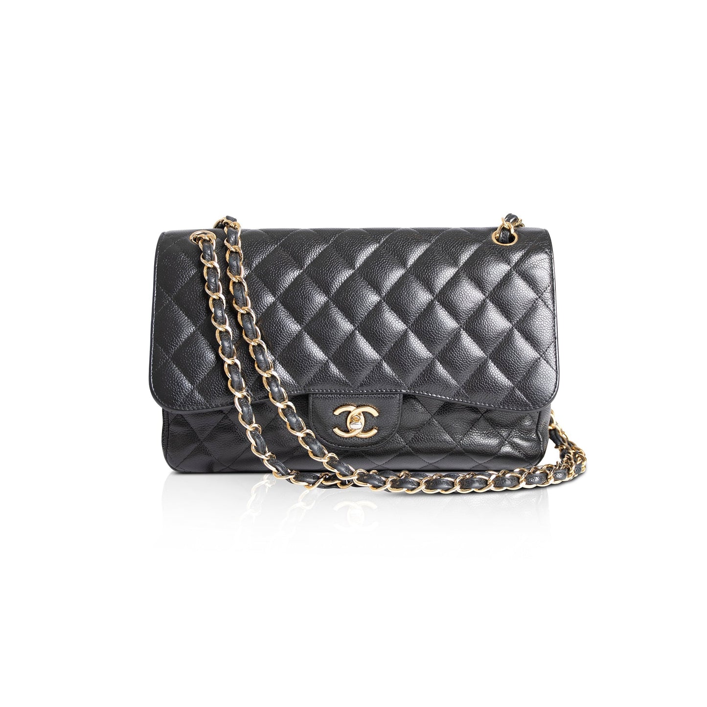 Chanel Black Caviar Classic Jumbo Double Flap Bag