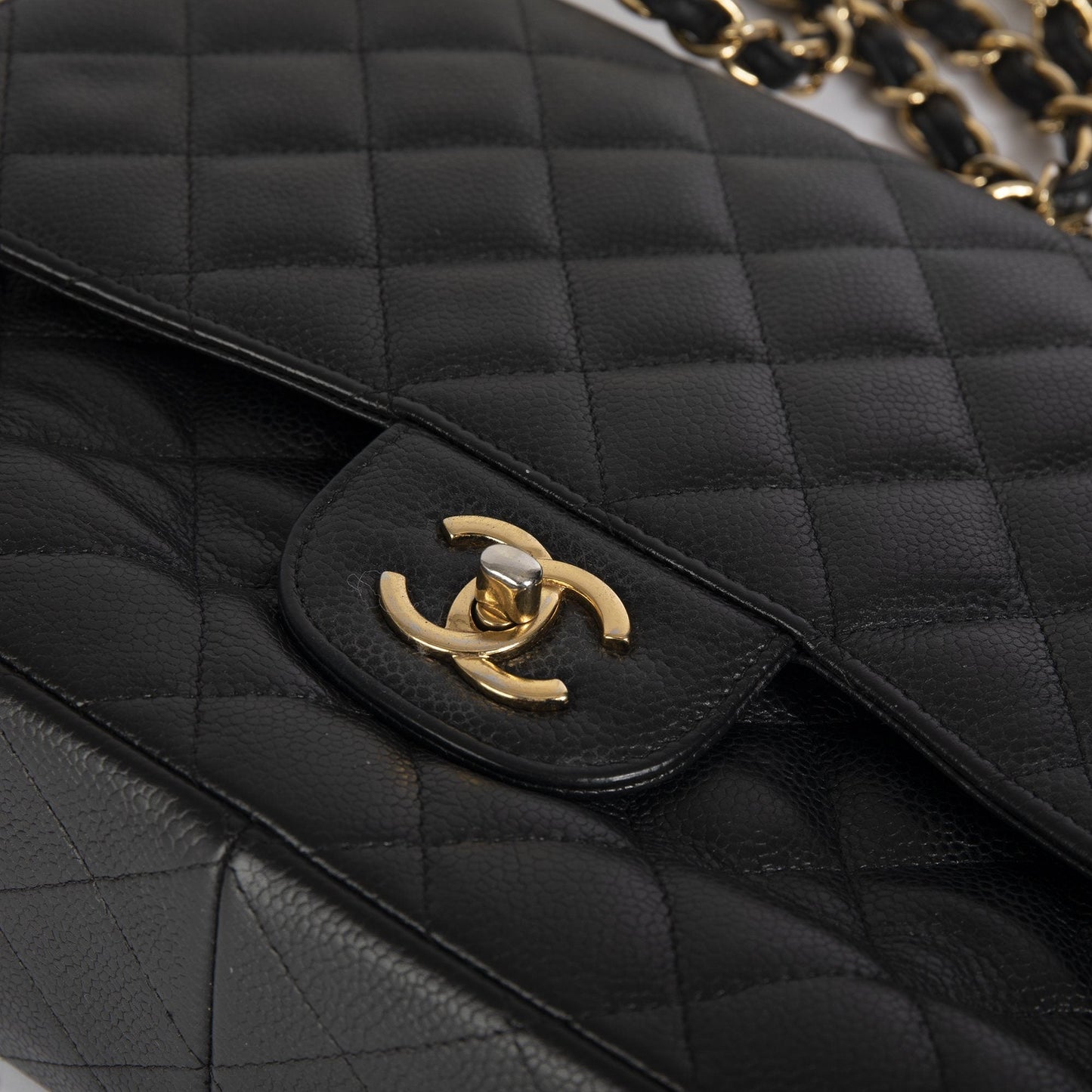 Chanel Black Caviar Classic Jumbo Double Flap Bag