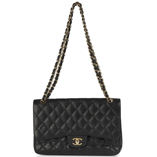 Chanel Black Caviar Classic Jumbo Double Flap Bag
