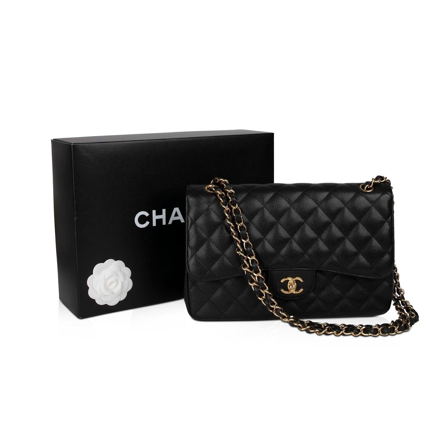 Chanel Black Caviar Classic Jumbo Double Flap Bag