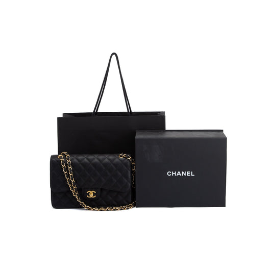 Chanel Black Caviar Classic Jumbo Double Flap Bag