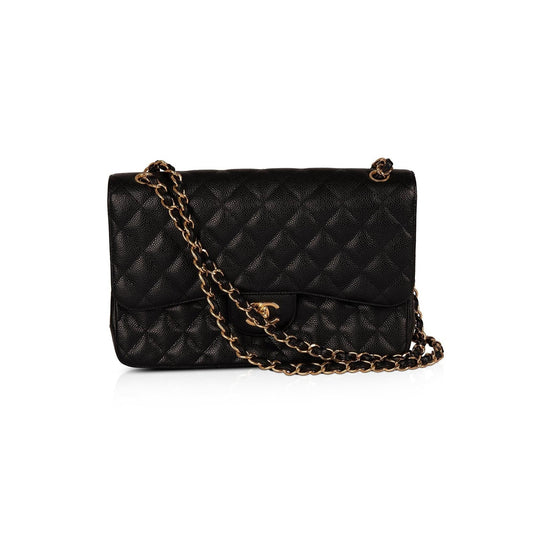 Chanel Black Caviar Classic Jumbo Double Flap Bag