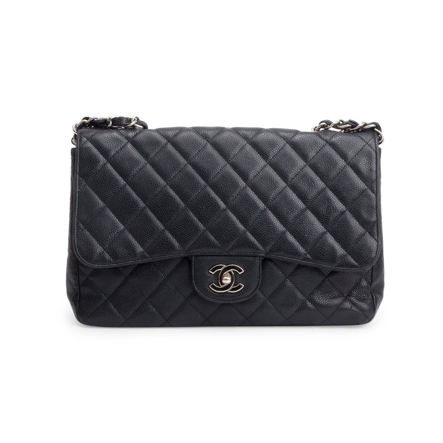 Chanel Black Caviar Classic Jumbo Single Flap Bag