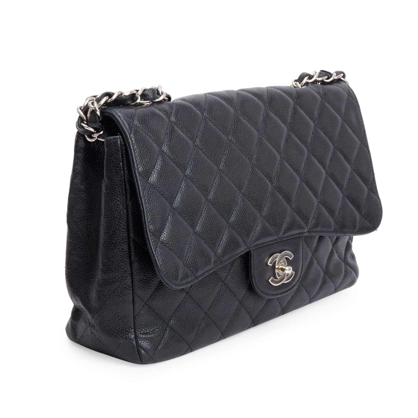 Chanel Black Caviar Classic Jumbo Single Flap Bag