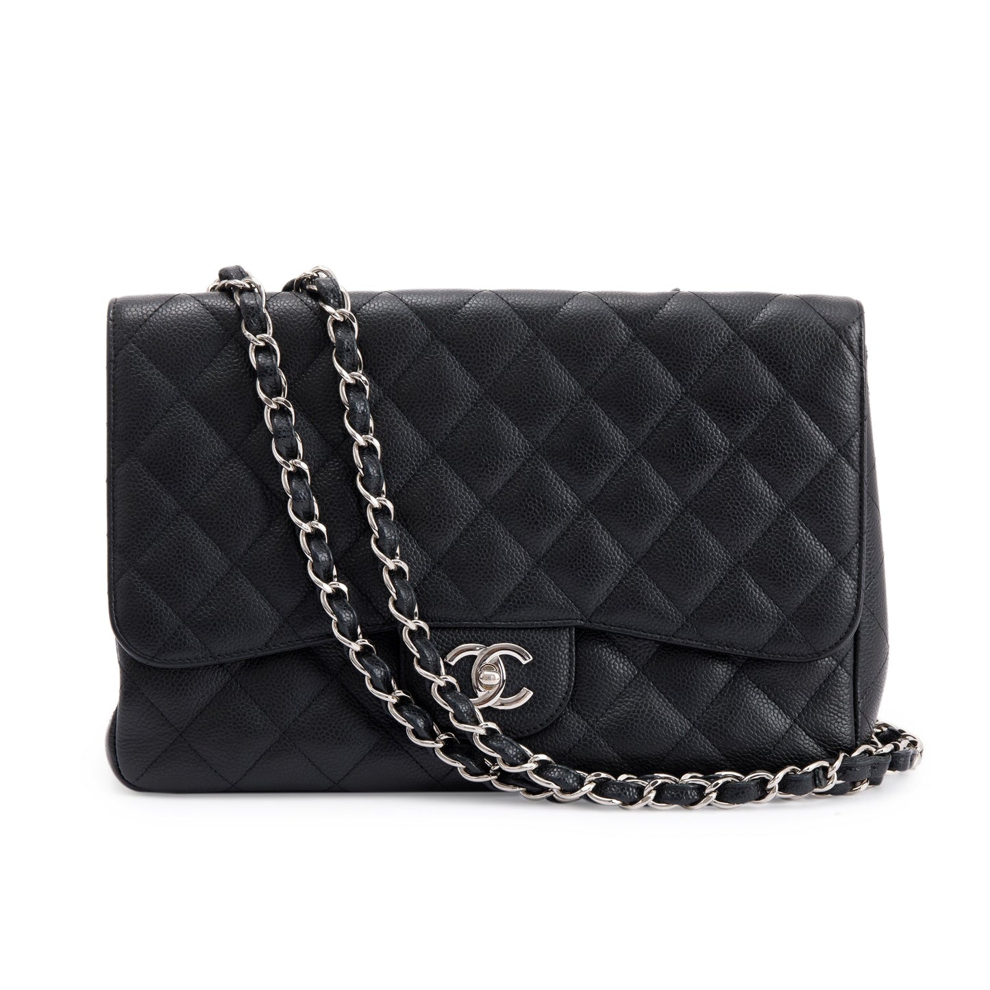 Chanel Black Caviar Classic Jumbo Single Flap Bag