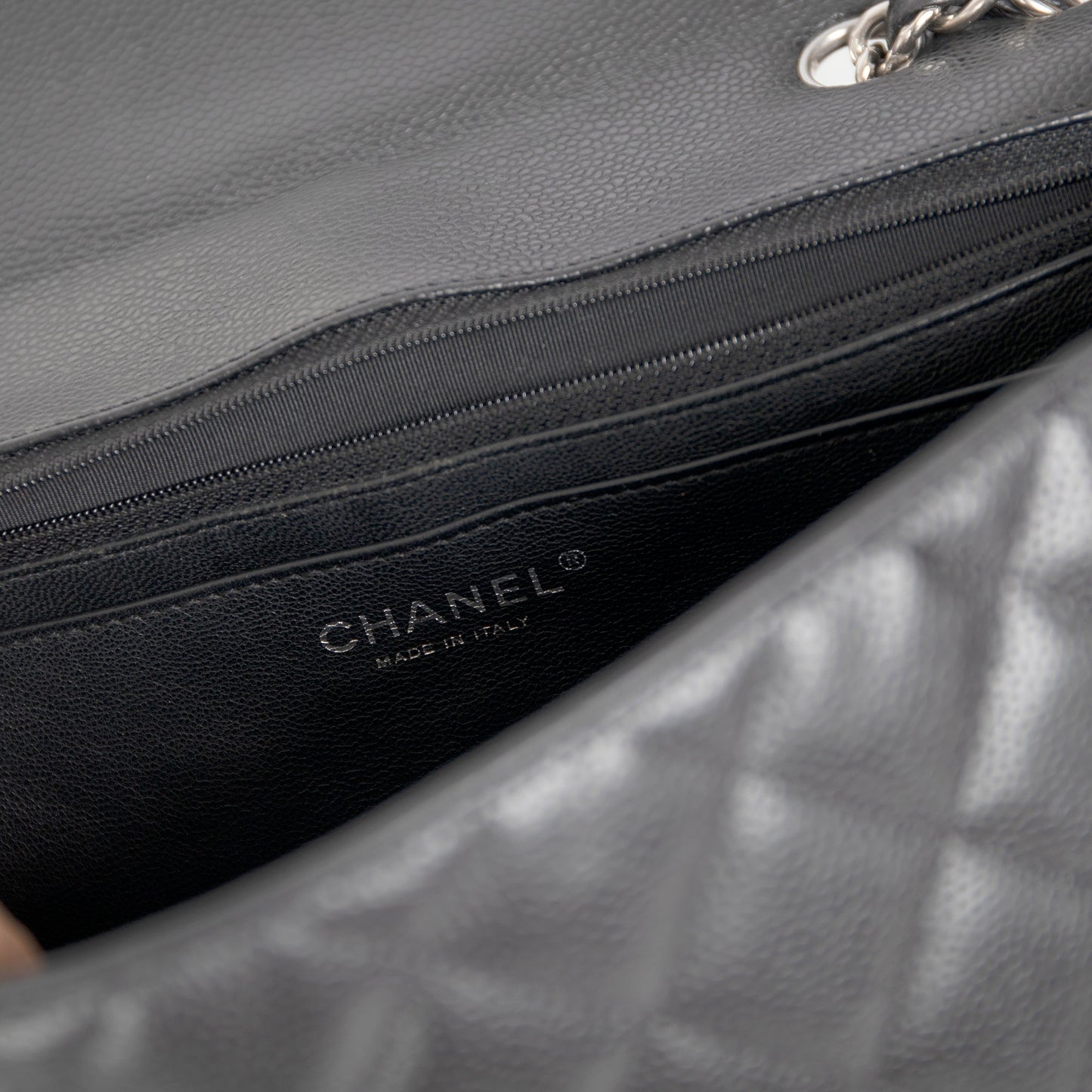 Chanel Black Caviar Classic Jumbo Single Flap Bag