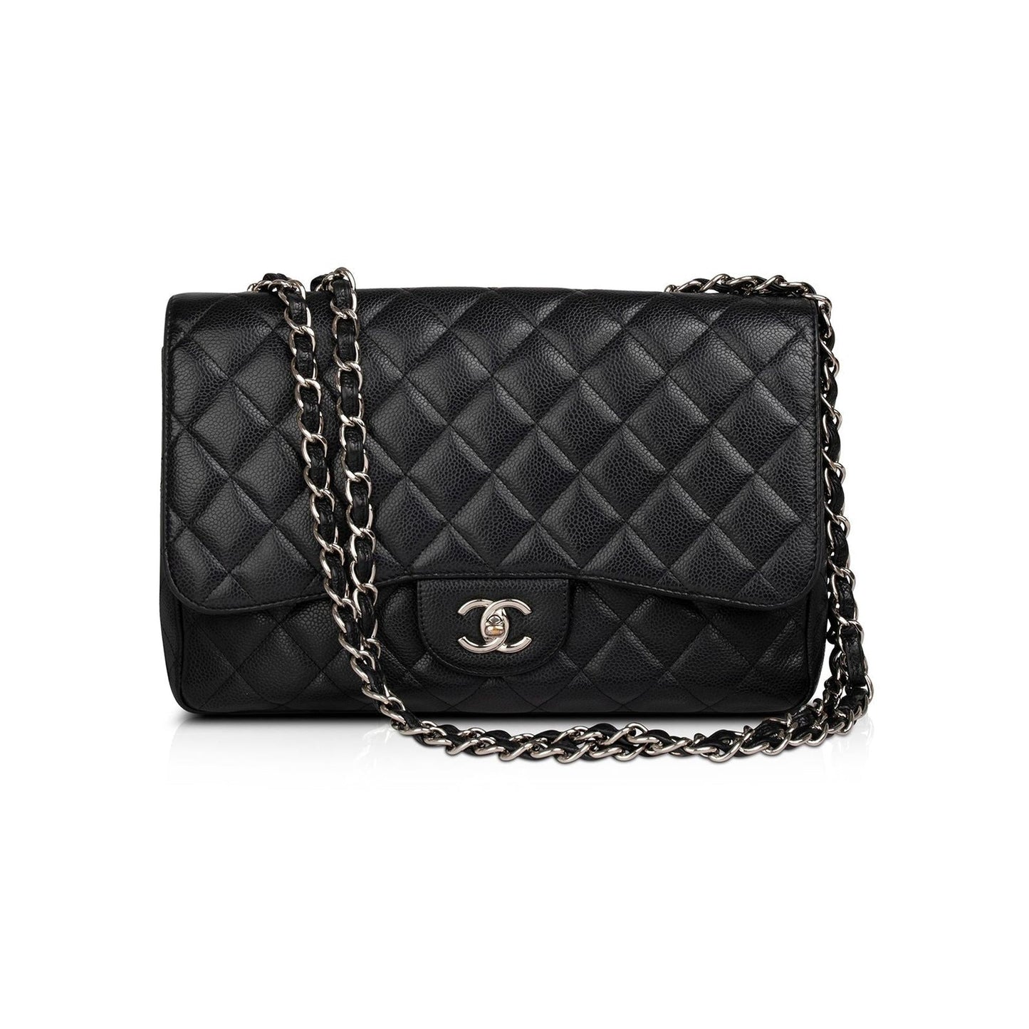 Chanel Black Caviar Classic Jumbo Single Flap Bag