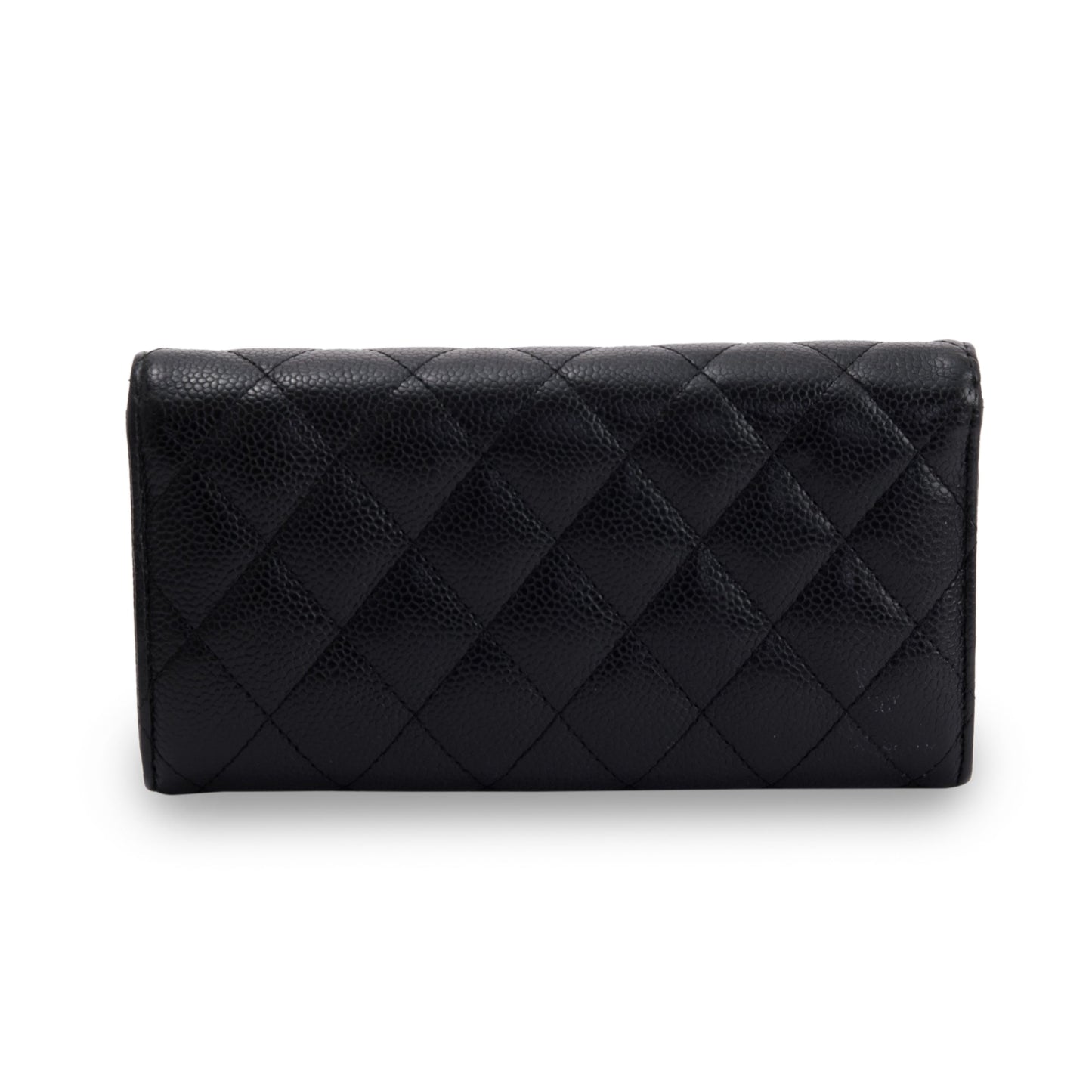 Chanel Black Caviar Classic Long Flap Wallet
