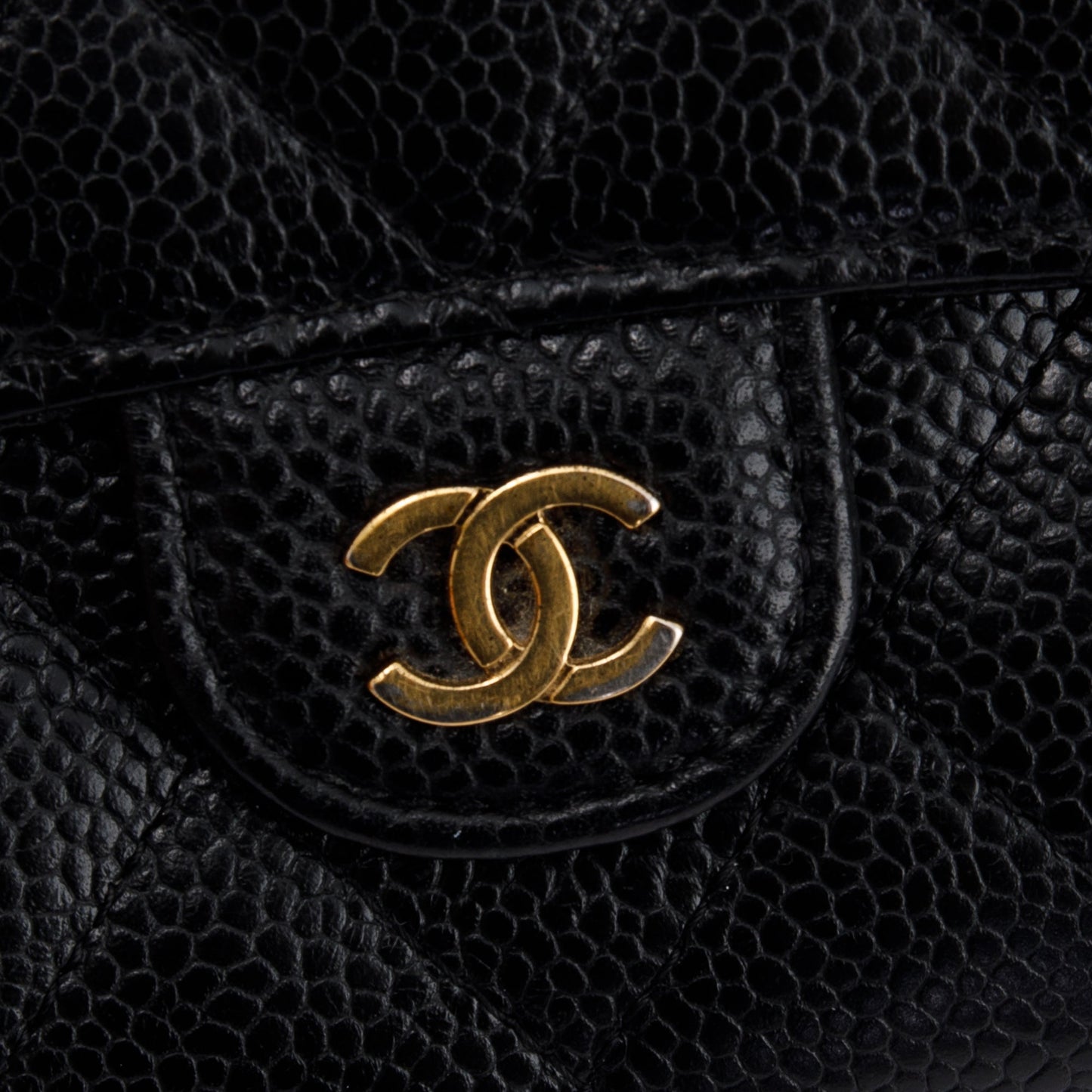Chanel Black Caviar Classic Long Flap Wallet