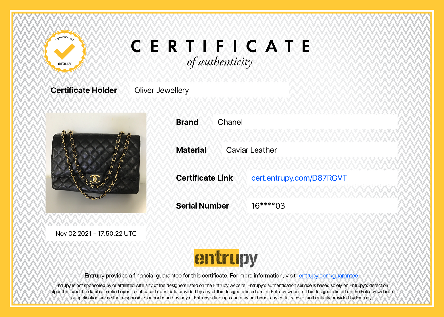 Chanel Black Caviar Classic Maxi Double Flap Bag