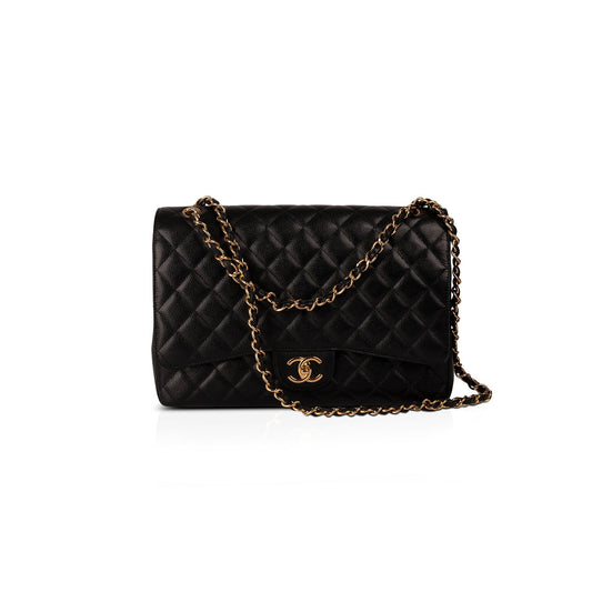 Chanel Black Caviar Classic Maxi Double Flap Bag