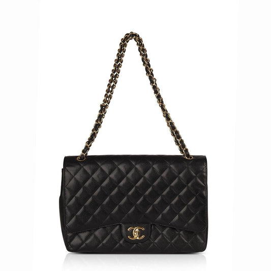 Chanel Black Caviar Classic Maxi Double Flap Bag