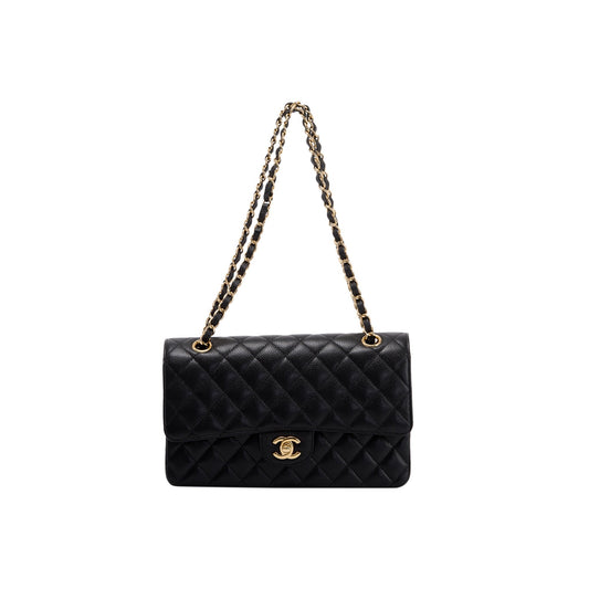 Chanel Black Caviar Classic Medium Double Flap Bag