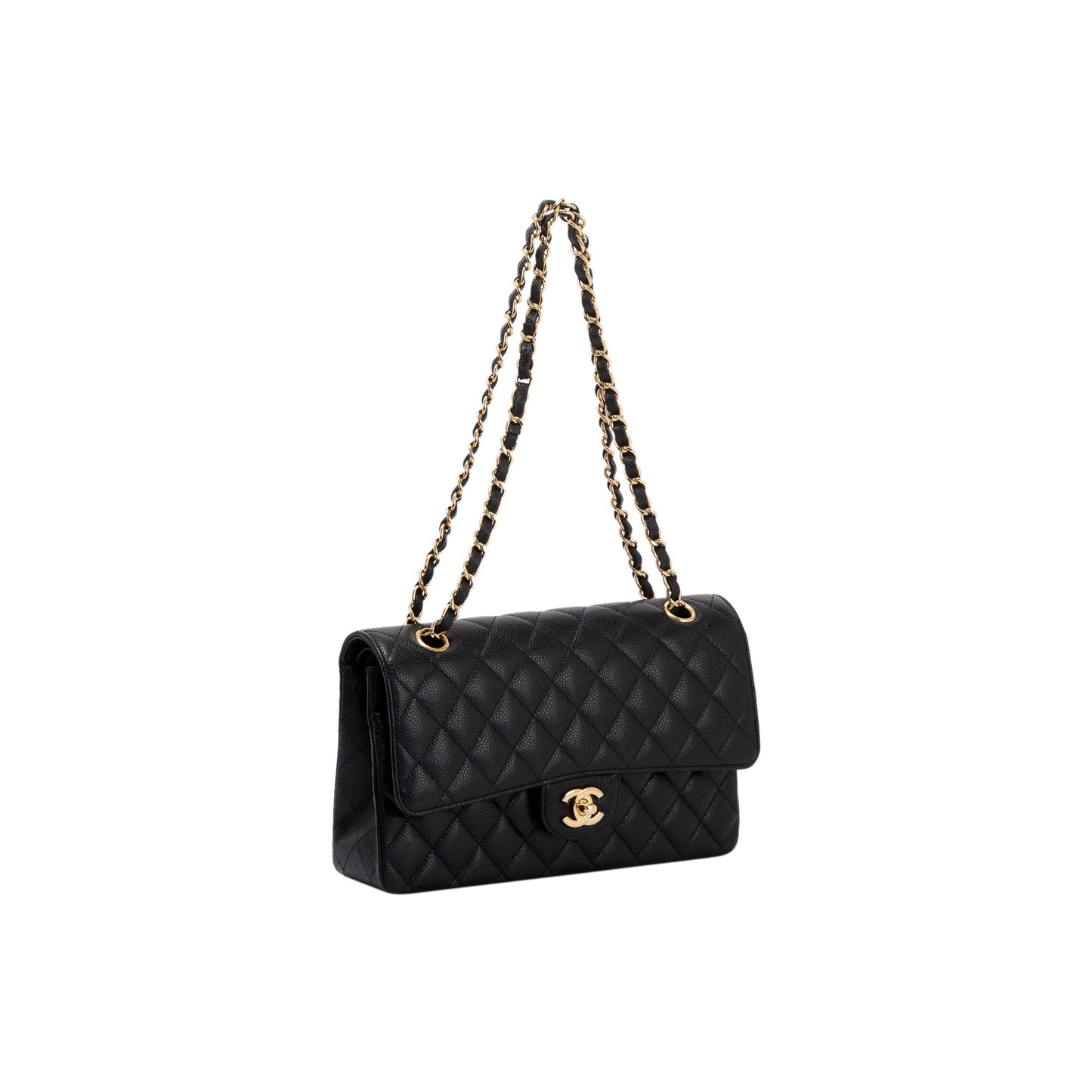 Chanel Black Caviar Classic Medium Double Flap Bag