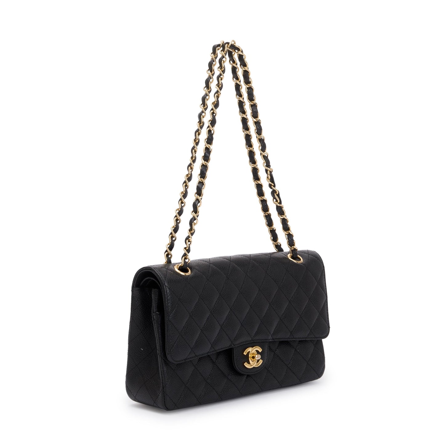 Chanel Black Caviar Classic Medium Double Flap Bag