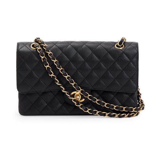 Chanel Black Caviar Classic Medium Double Flap Bag