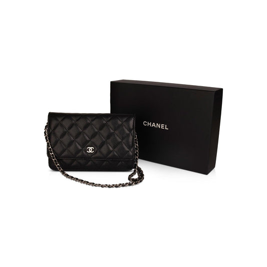 Chanel Black Caviar Classic Wallet on Chain