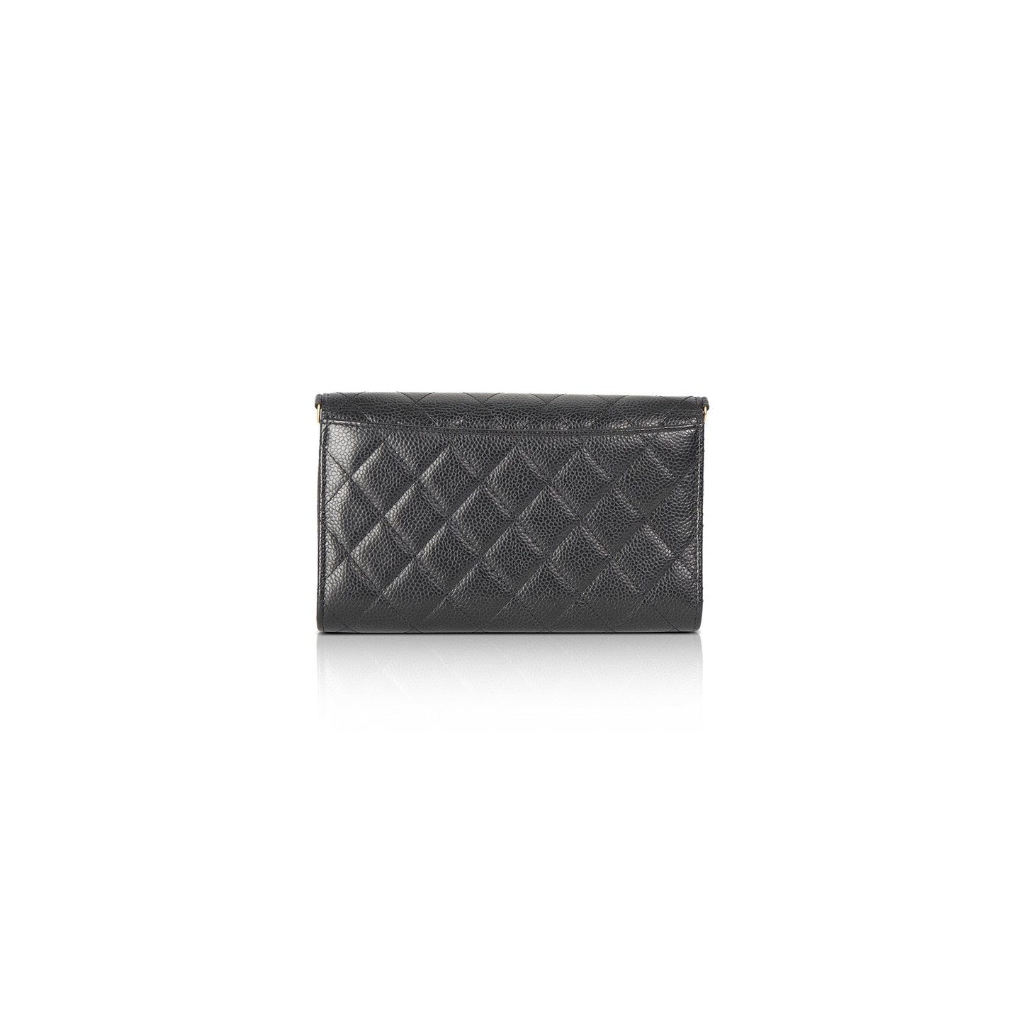 Chanel Black Caviar Detachable Chain Clutch Bag