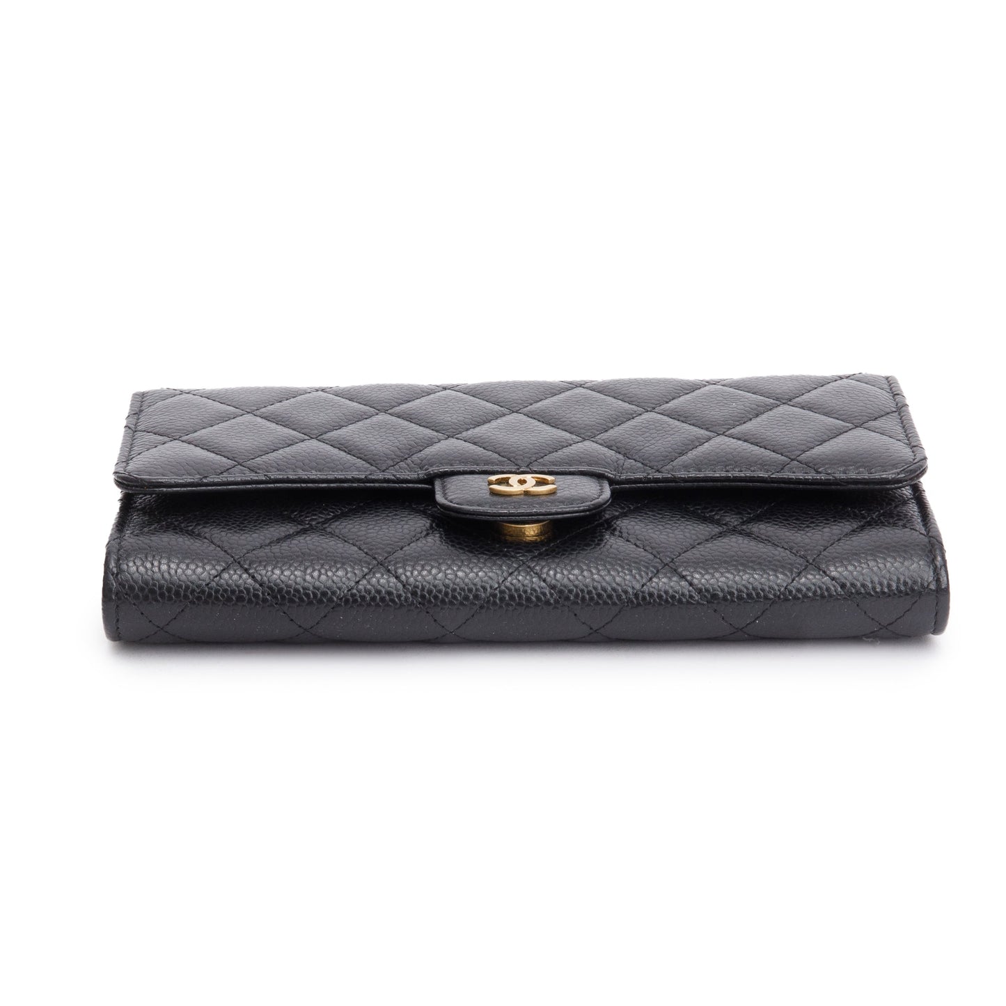 Chanel Black Caviar Detachable Chain Clutch Bag