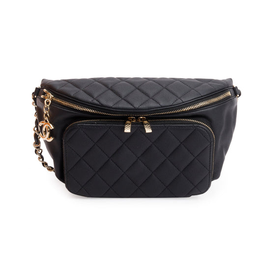 Chanel Black Caviar Leather Affinity Waist Bag